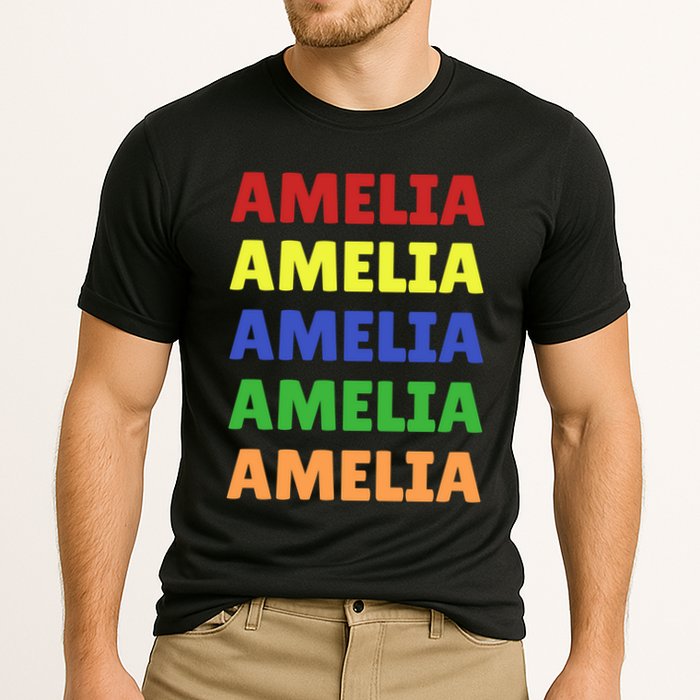 Amelia Colorful Name Stack Pride In Your Name Funny Gift Cooling Performance Crew T-Shirt