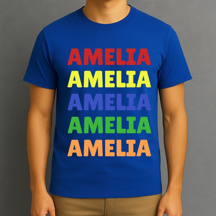 Amelia Colorful Name Stack Pride In Your Name Funny Gift T-Shirt