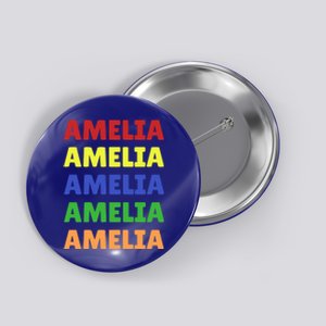 Amelia Colorful Name Stack Pride In Your Name Funny Gift Button