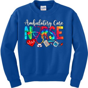 Ambulatory Care Nurse Tie Dye Love Heart Stethoscope Cool Gift Kids Sweatshirt