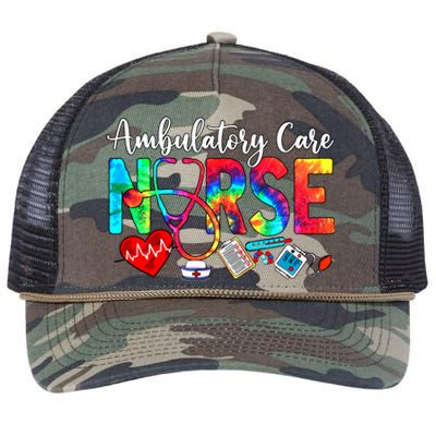 Ambulatory Care Nurse Tie Dye Love Heart Stethoscope Cool Gift Retro Rope Trucker Hat Cap