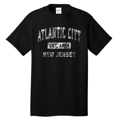 Atlantic City New Jersey Nj Vintage Established Sports Tall T-Shirt