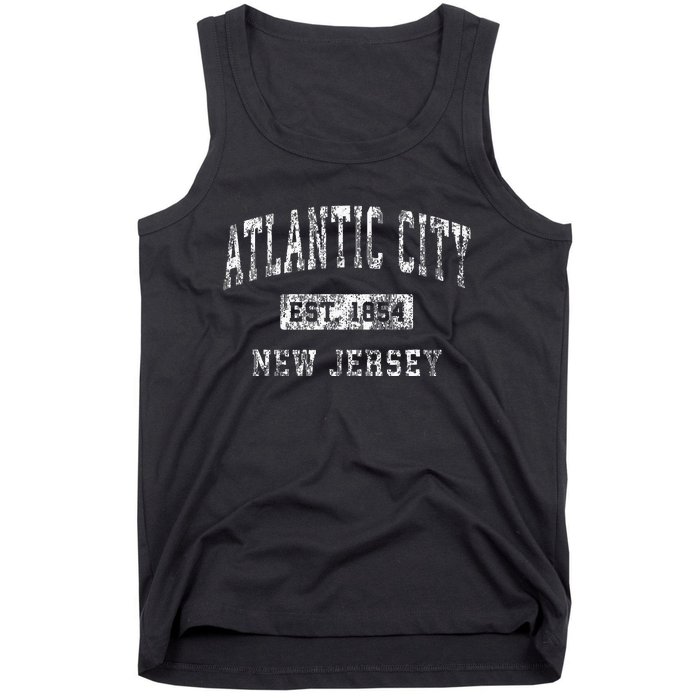 Atlantic City New Jersey Nj Vintage Established Sports Tank Top