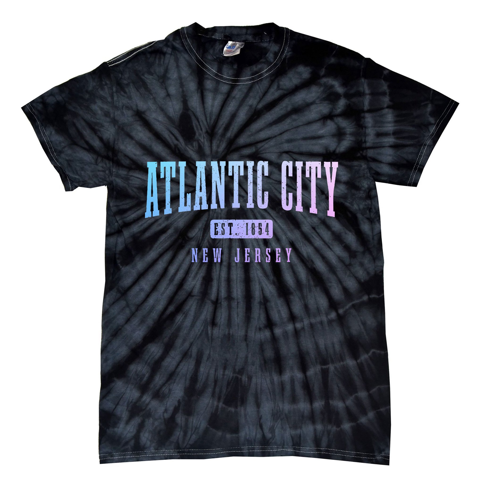 Atlantic City New Jersey Est. 1854 Pride Vintage Tie-Dye T-Shirt