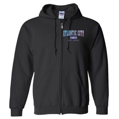 Atlantic City New Jersey Est. 1854 Pride Vintage Full Zip Hoodie