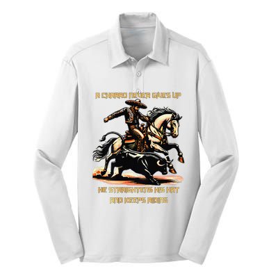 A Charro Never Gives Up Silk Touch Performance Long Sleeve Polo