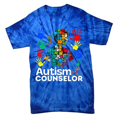 Autism Counselor Navigating Autism T Autism Counseling T Gift Tie-Dye T-Shirt