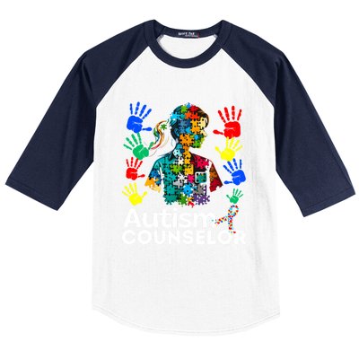 Autism Counselor Navigating Autism T Autism Counseling T Gift Baseball Sleeve Shirt