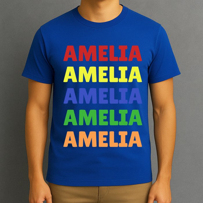 Amelia Colorful Name Stack Pride In Your Name Gift T-Shirt