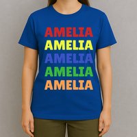 Amelia Colorful Name Stack Pride In Your Name Gift T-Shirt