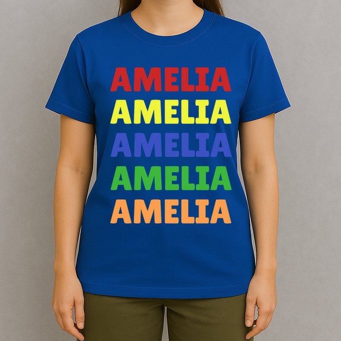 Amelia Colorful Name Stack Pride In Your Name Gift T-Shirt