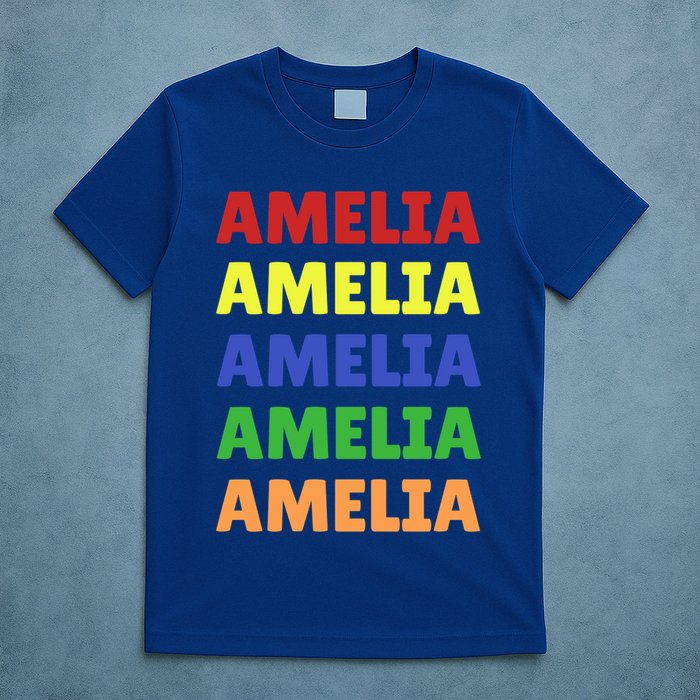 Amelia Colorful Name Stack Pride In Your Name Gift T-Shirt