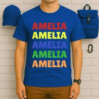 Amelia Colorful Name Stack Pride In Your Name Gift T-Shirt