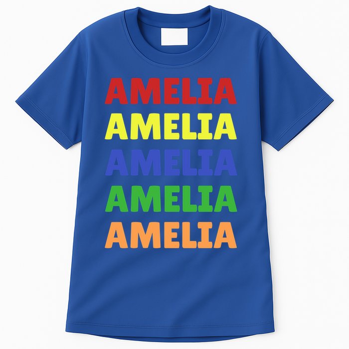 Amelia Colorful Name Stack Pride In Your Name Gift Tall T-Shirt