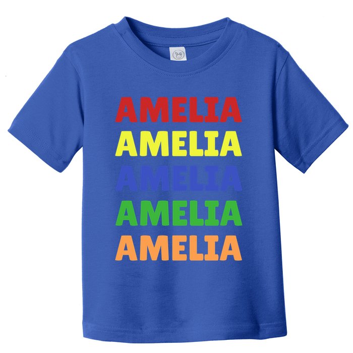 Amelia Colorful Name Stack Pride In Your Name Gift Toddler T-Shirt