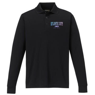 Atlantic City New Jersey Est. 1854 Pride Vintage Performance Long Sleeve Polo