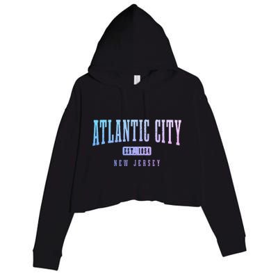 Atlantic City New Jersey Est. 1854 Pride Vintage Crop Fleece Hoodie