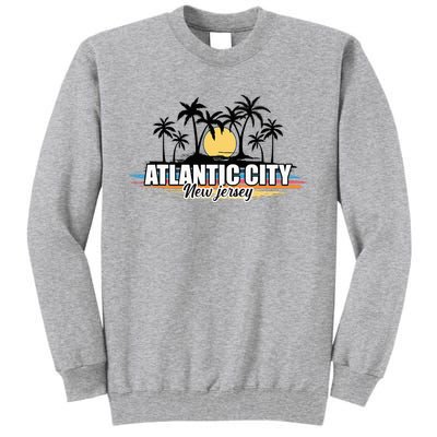 Atlantic City New Jersey Retro Surfing Board Tall Sweatshirt