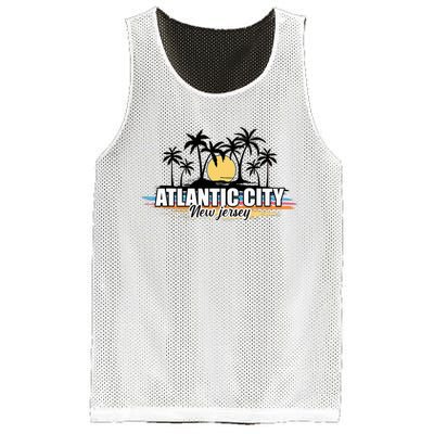 Atlantic City New Jersey Retro Surfing Board Mesh Reversible Basketball Jersey Tank