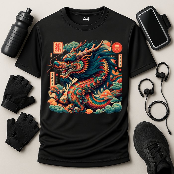 Animated Chinese New Year Dragon 2024  Cooling Performance Crew T-Shirt