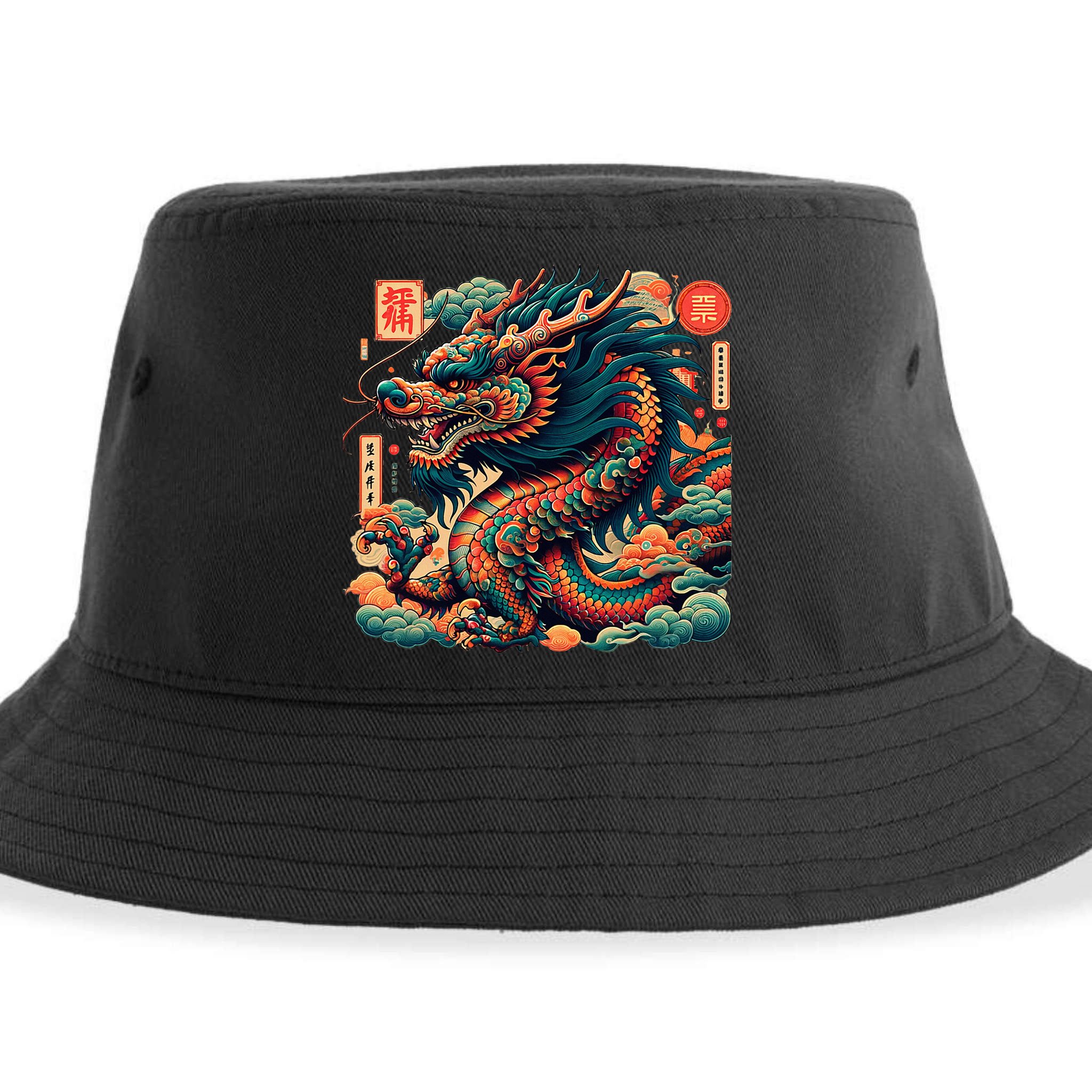 Animated Chinese New Year Dragon 2024  Sustainable Bucket Hat