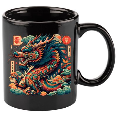 Animated Chinese New Year Dragon 2024  11oz C Handle Ceramic Mug