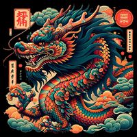 Animated Chinese New Year Dragon 2024  Drawstring Bag