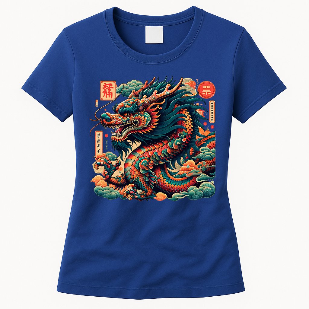 Animated Chinese New Year Dragon 2024  Womens T-Shirt