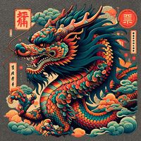 Animated Chinese New Year Dragon 2024  Cotton Canvas Backpack