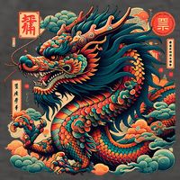 Animated Chinese New Year Dragon 2024  Vector Backpack