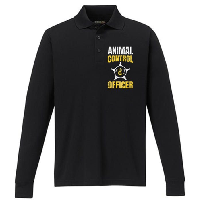 Animal Control Officer Animal Catcher Performance Long Sleeve Polo