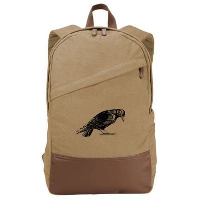 Antique Crow or Raven Cotton Canvas Backpack