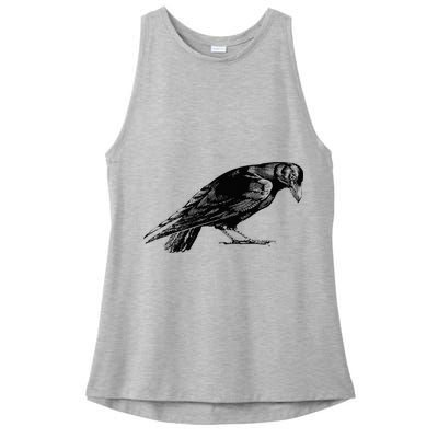 Antique Crow or Raven Ladies PosiCharge Tri-Blend Wicking Tank