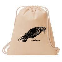 Antique Crow or Raven Drawstring Bag