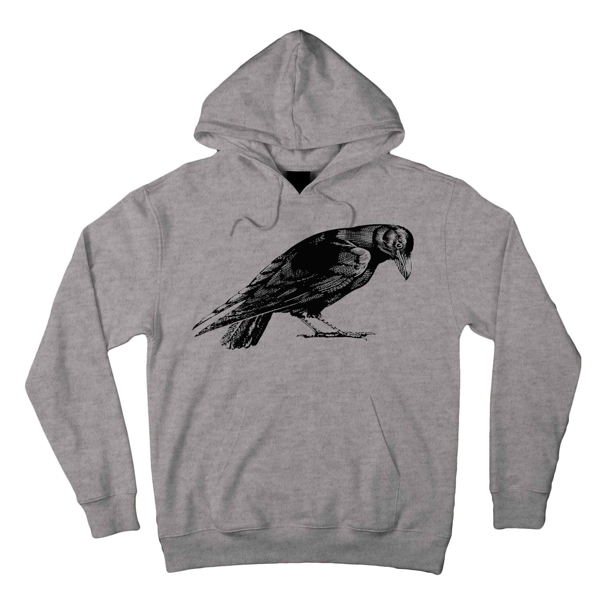 Antique Crow or Raven Tall Hoodie