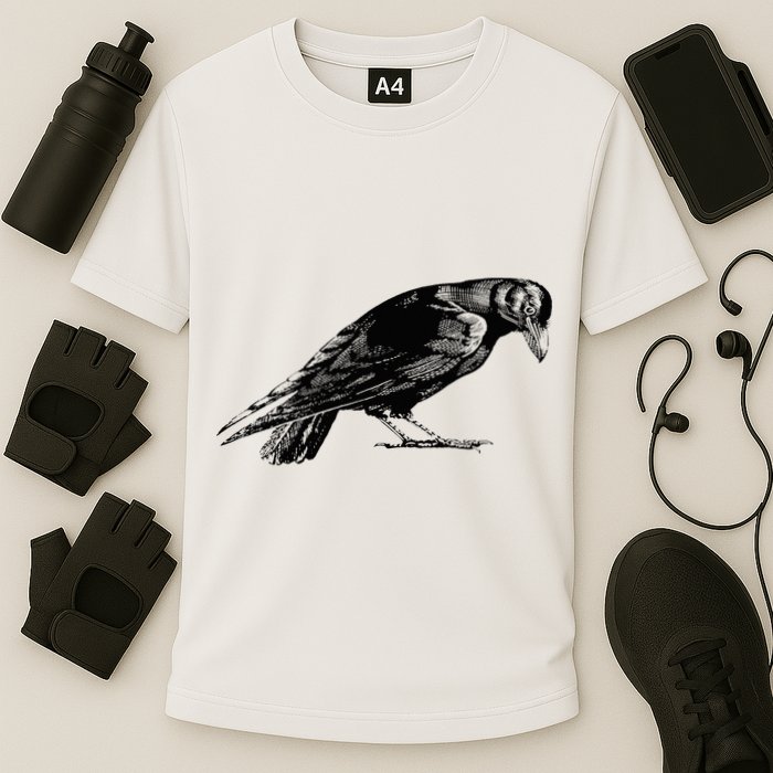 Antique Crow or Raven Cooling Performance Crew T-Shirt