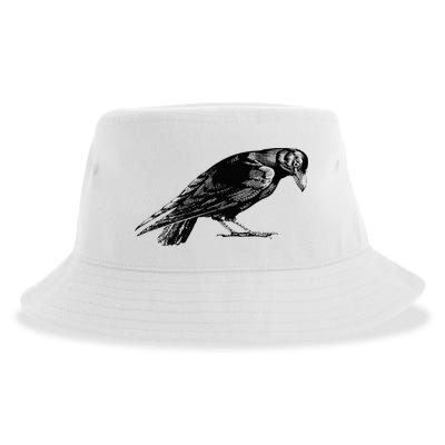 Antique Crow or Raven Sustainable Bucket Hat