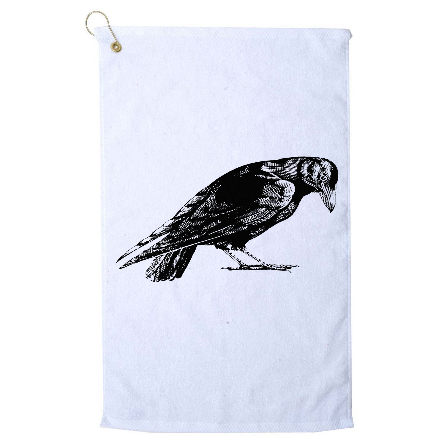Antique Crow or Raven Golf Towel