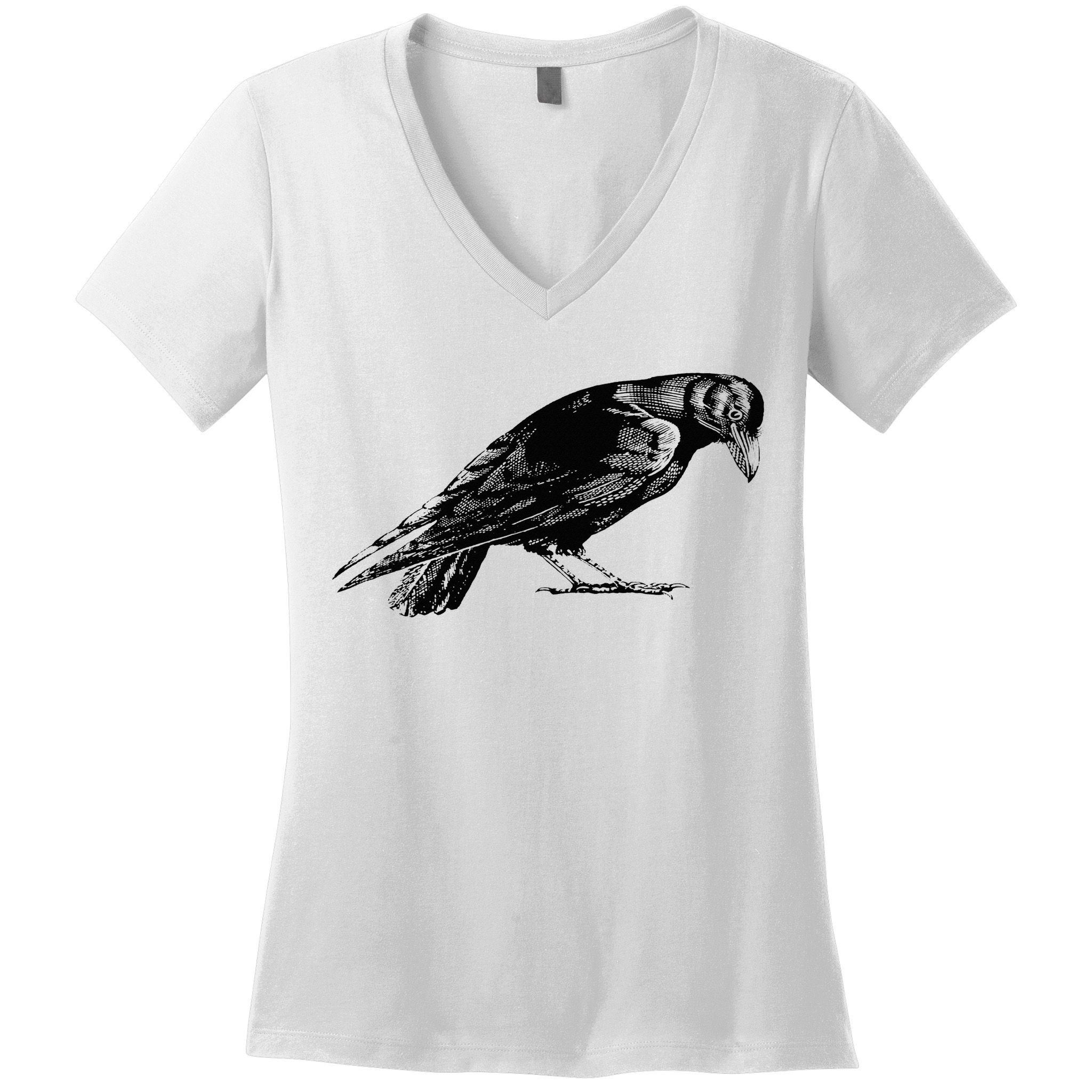 Antique Crow or Raven Women's V-Neck T-Shirt