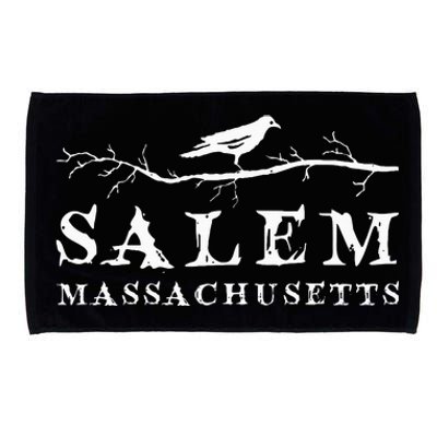 A Crow On Tree Branch Vintage Salem Massachusetts Souvenir Microfiber Hand Towel