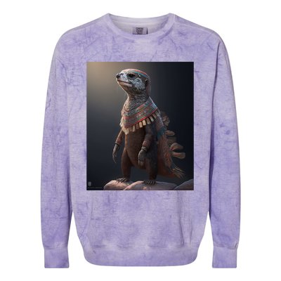 Aesthetic Cool Otter Design Aesthetic Cool Art Otter Gift Colorblast Crewneck Sweatshirt