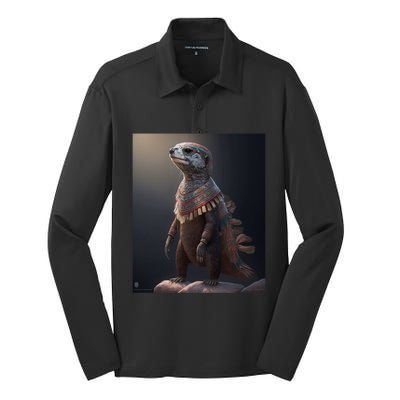 Aesthetic Cool Otter Design Aesthetic Cool Art Otter Gift Silk Touch Performance Long Sleeve Polo