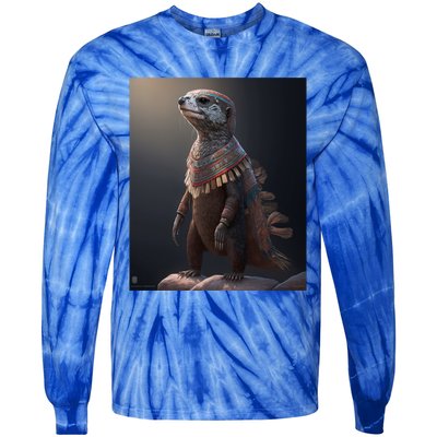 Aesthetic Cool Otter Design Aesthetic Cool Art Otter Gift Tie-Dye Long Sleeve Shirt