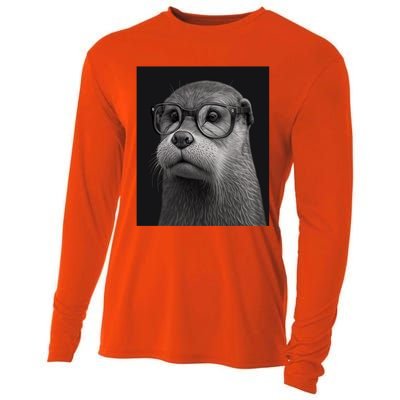 Aesthetic Cool Otter Head Cool Otter With Sunglasses Gift Cooling Performance Long Sleeve Crew