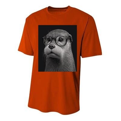 Aesthetic Cool Otter Head Cool Otter With Sunglasses Gift Performance Sprint T-Shirt