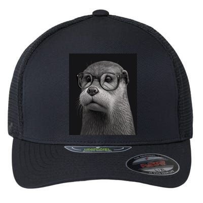 Aesthetic Cool Otter Head Cool Otter With Sunglasses Gift Flexfit Unipanel Trucker Cap