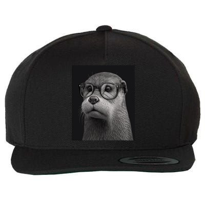 Aesthetic Cool Otter Head Cool Otter With Sunglasses Gift Wool Snapback Cap