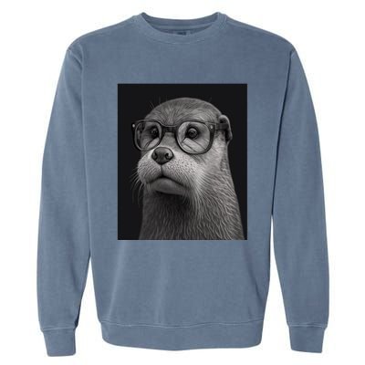 Aesthetic Cool Otter Head Cool Otter With Sunglasses Gift Garment-Dyed Sweatshirt