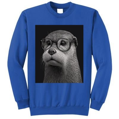 Aesthetic Cool Otter Head Cool Otter With Sunglasses Gift Sweatshirt