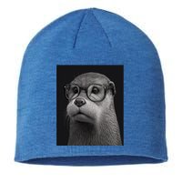 Aesthetic Cool Otter Head Cool Otter With Sunglasses Gift Sustainable Beanie